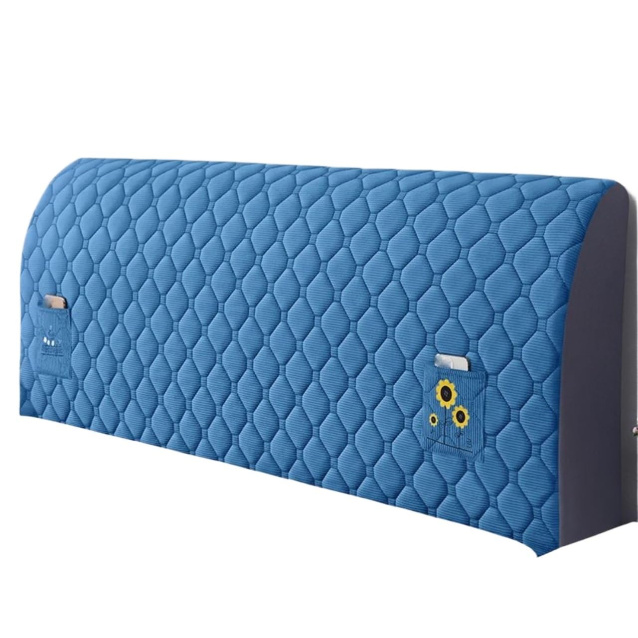 FGUJSUR Headboard Slipcover Anti Collision Bedhead Cover All Inclusive Dust Protection Dustproof Washable Bed Head Slipcover(Blue,150CM)