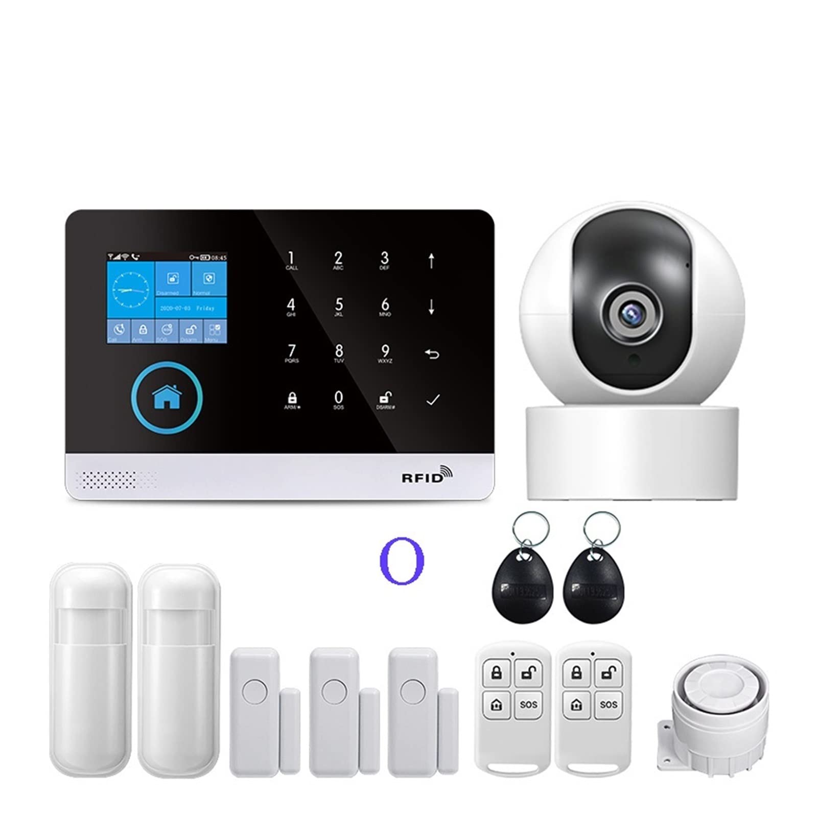 Kit Alarma Casa, 433MHz inalámbrico Wifi gsm Sistema de alarma de seguridad for el hogar for Tuya Smart Life Aplicación Con sensor de movimiento compatible(O)