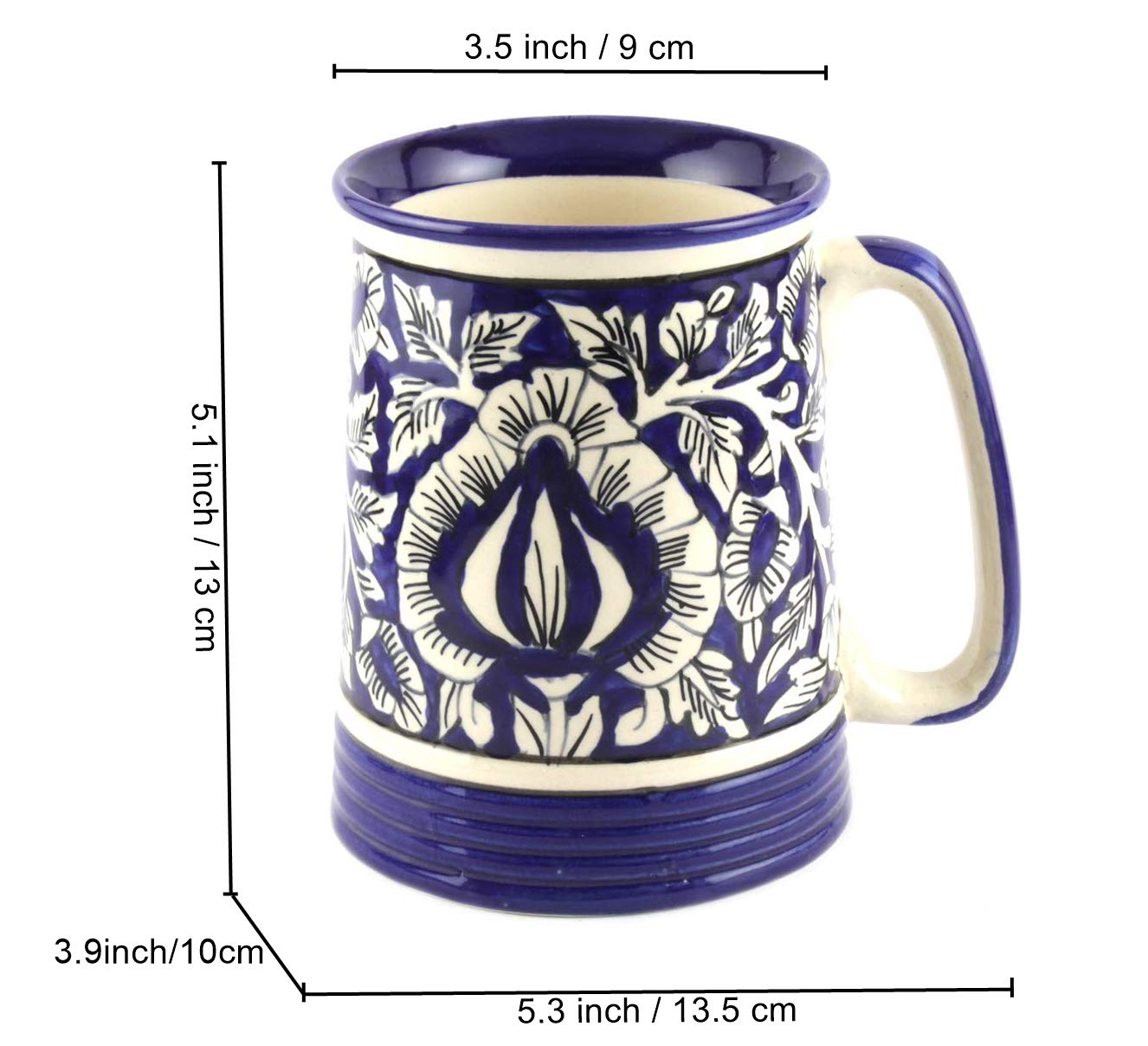 Reyavi Ceramic Beer Mugs - Set of 2 -2