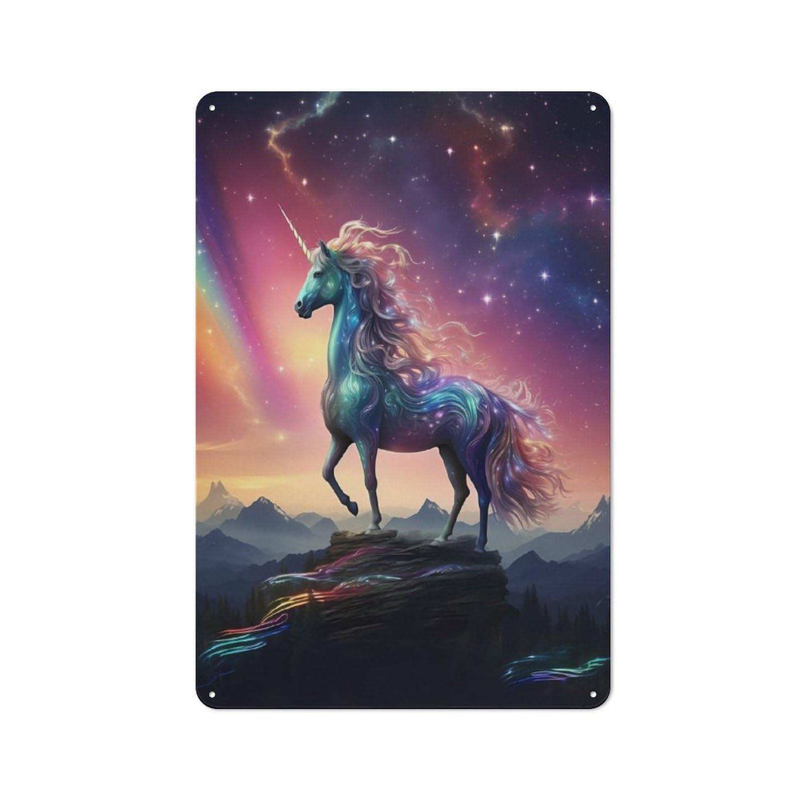 Junmoney Cosmic Unicorn 30X20cm Retro Metal Sign With For Café Or Restaurant, For Collectors Decorating Cafés And Restaurants