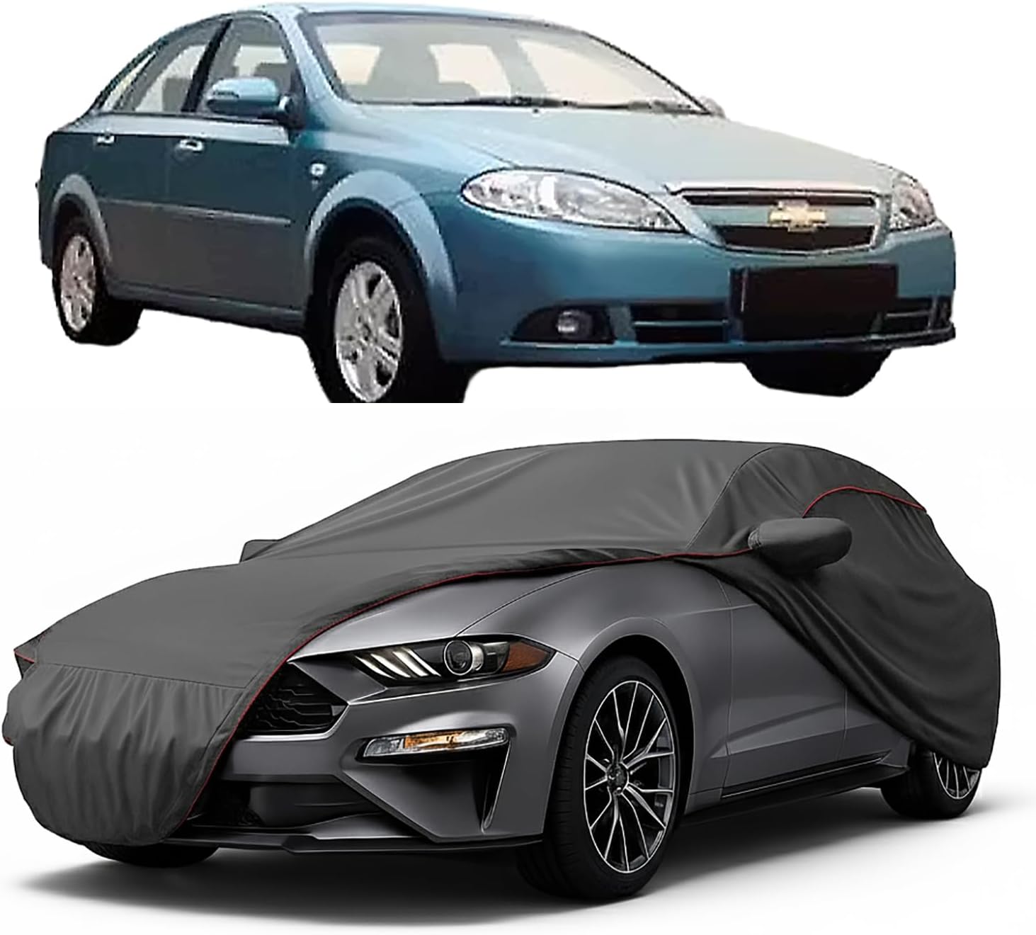 Car Cover Compatible with Chevrolet Optra Magnum [2007-2012] | Custom Fit | Lightweight & Durable | Water Repellent | UV Protection | Dustproof | Mirror Pockets