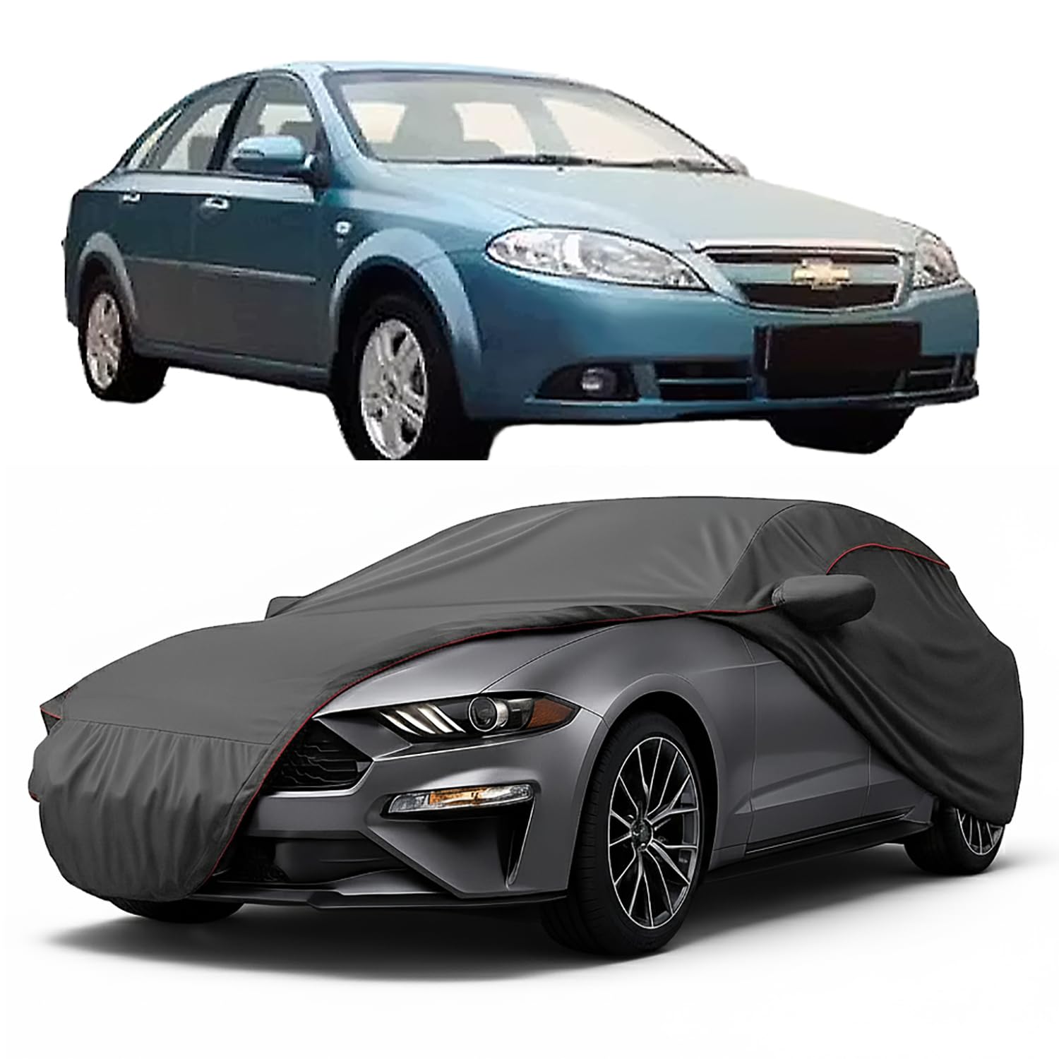 Car Cover Compatible with Chevrolet Optra Magnum [2007-2012] | Custom Fit | Lightweight & Durable | Water Repellent | UV Protection | Dustproof | Mirror Pockets