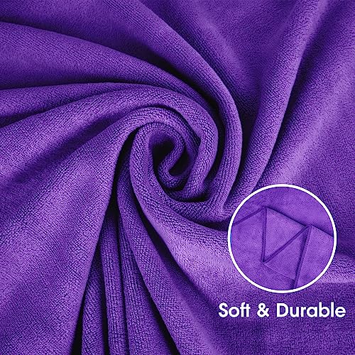 Image of JML Microfiber Bath Towels, 4 Pack, 30 inch x 60 inch, Violet