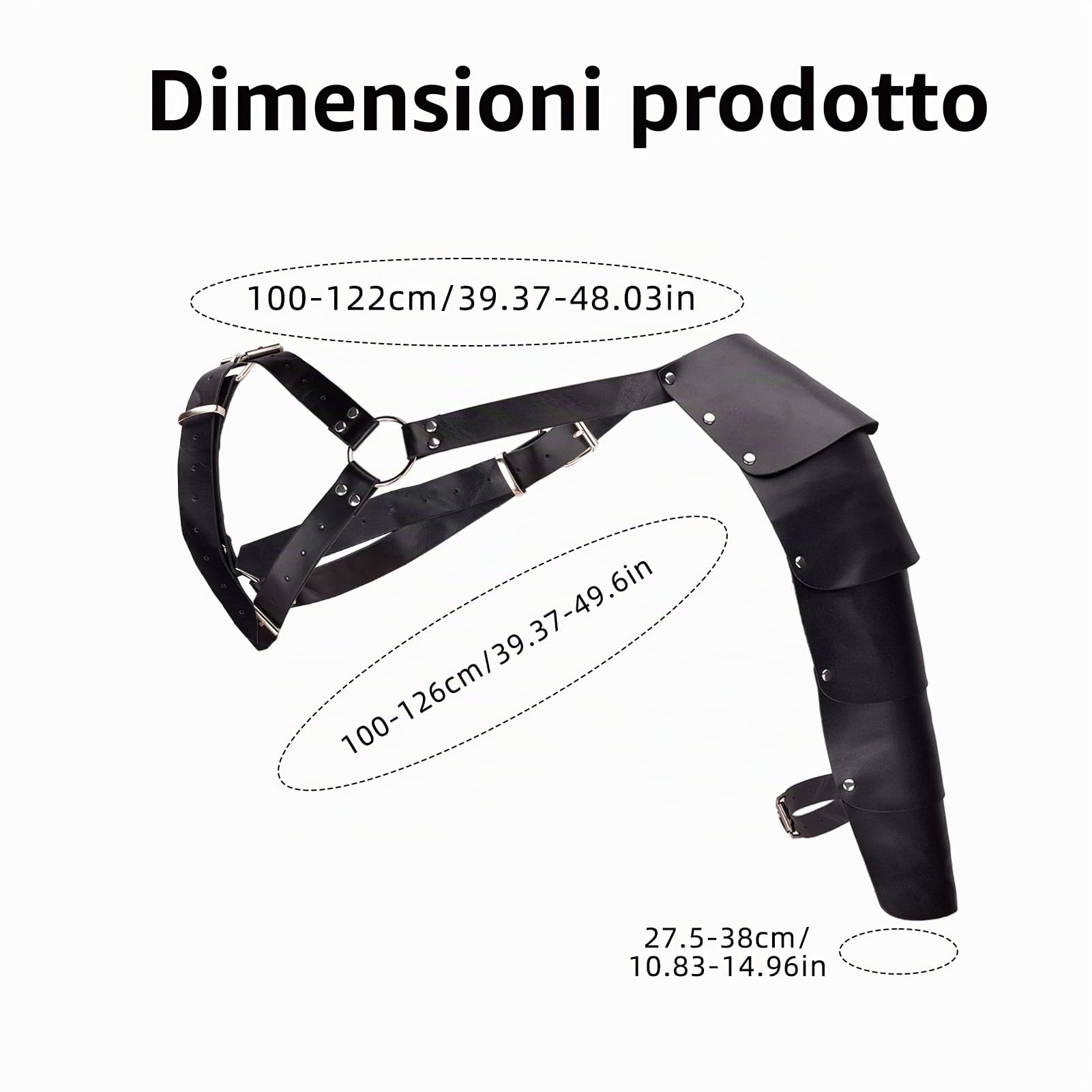 NICENEEDED Armatura Medievale A Spalla Singola, Imbracatura da Gladiatore in Pelle PU Regolabile con Spalla Singola
