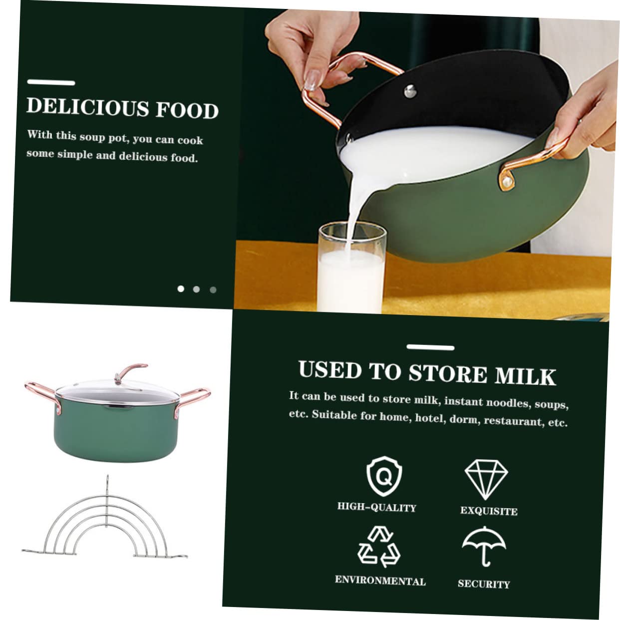 MAGICLULU Pentola per Brodo Antiaderente per Pappa, Set Pratico | Acciaio Inossidabile e Vetro Temperato, Design Multifunzione, per Casa e Ristorante, Conservazione Alimenti Colore Casuale