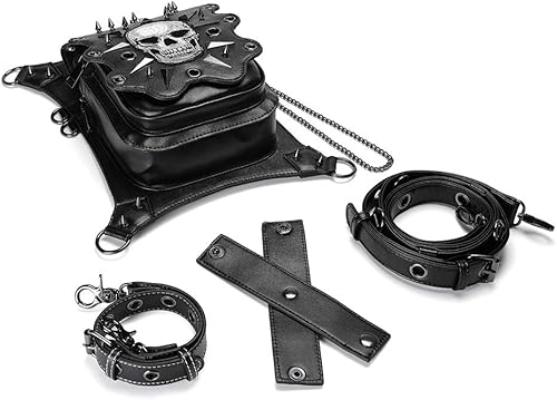 Miniatura 6 de Bolsa de pierna Steampunk multifuncional al aire libre motocicleta mensajero hombro cintura paquete, BG061