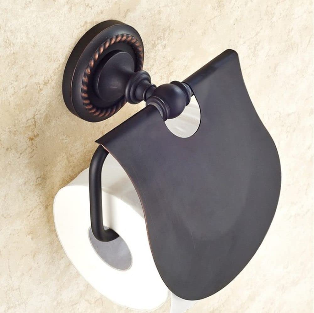 Porte-papier hygiénique en bronze huilé noir et accessoires muraux