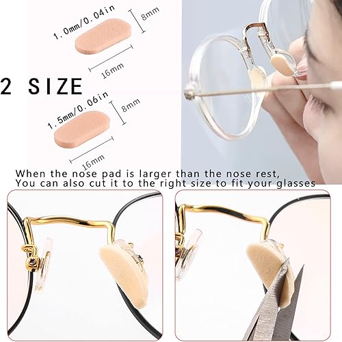Miniatura 3 de Anti-Slip Eyeglass Nose Pads Set, Soft Foam Self-Adhesive Nose Pads, Soft Silicone Eyeglasses Temple Tips Sleeve