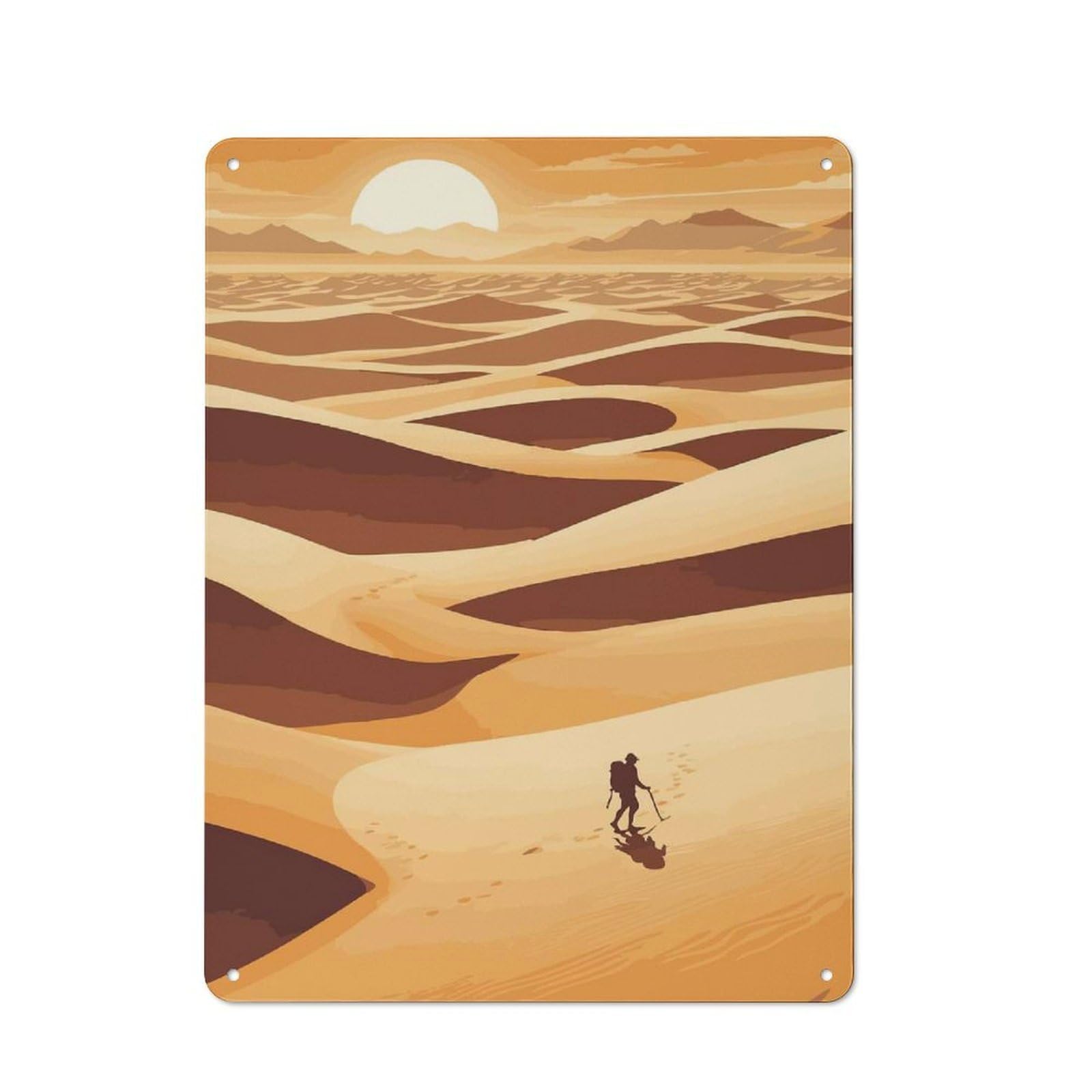 Desert Trek Decorative Tin Sign 40x30cm, Distressed Look Vintage Wall Decor for Lounge, Study, Pub Or Wall Gallery