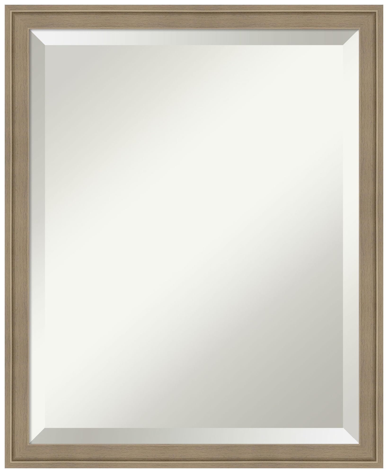 Photo 1 of Amanti Art Beveled Wall Mirror - Florence Light Brown Frame