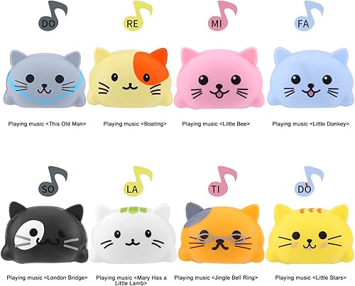 Miniatura 6 de Dilwe Gato a escala musical, piano de música sensible al tacto, juguete divertido de aprendizaje con caja de embalaje (#1) coche