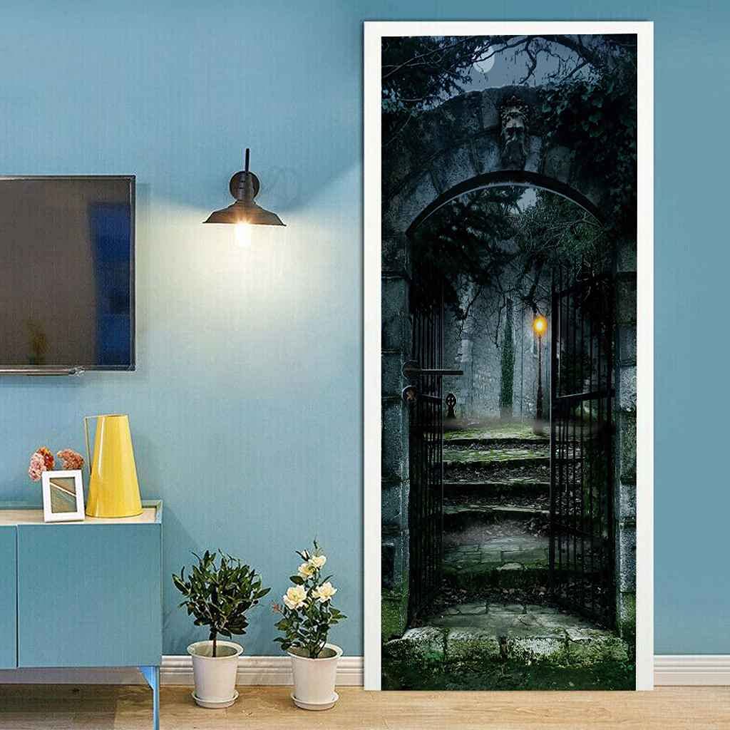 Sticker Porte 3D 'Porte De La Mort' Halloween | 90x200 Cm, PVC Amovible, Décoration Intérieure