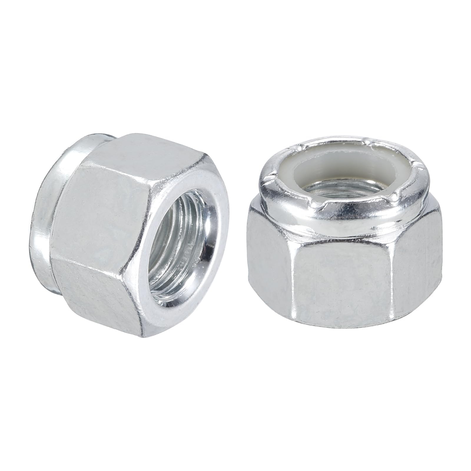 TA-VIGOR 50Pcs 3/8"-24 Nylon Hex Lock Nuts, Carbon Steel Nylon Insert Self-locking Nuts, Hexagon Threaded Nyloc Nut for Lock Washers Bolts Screws