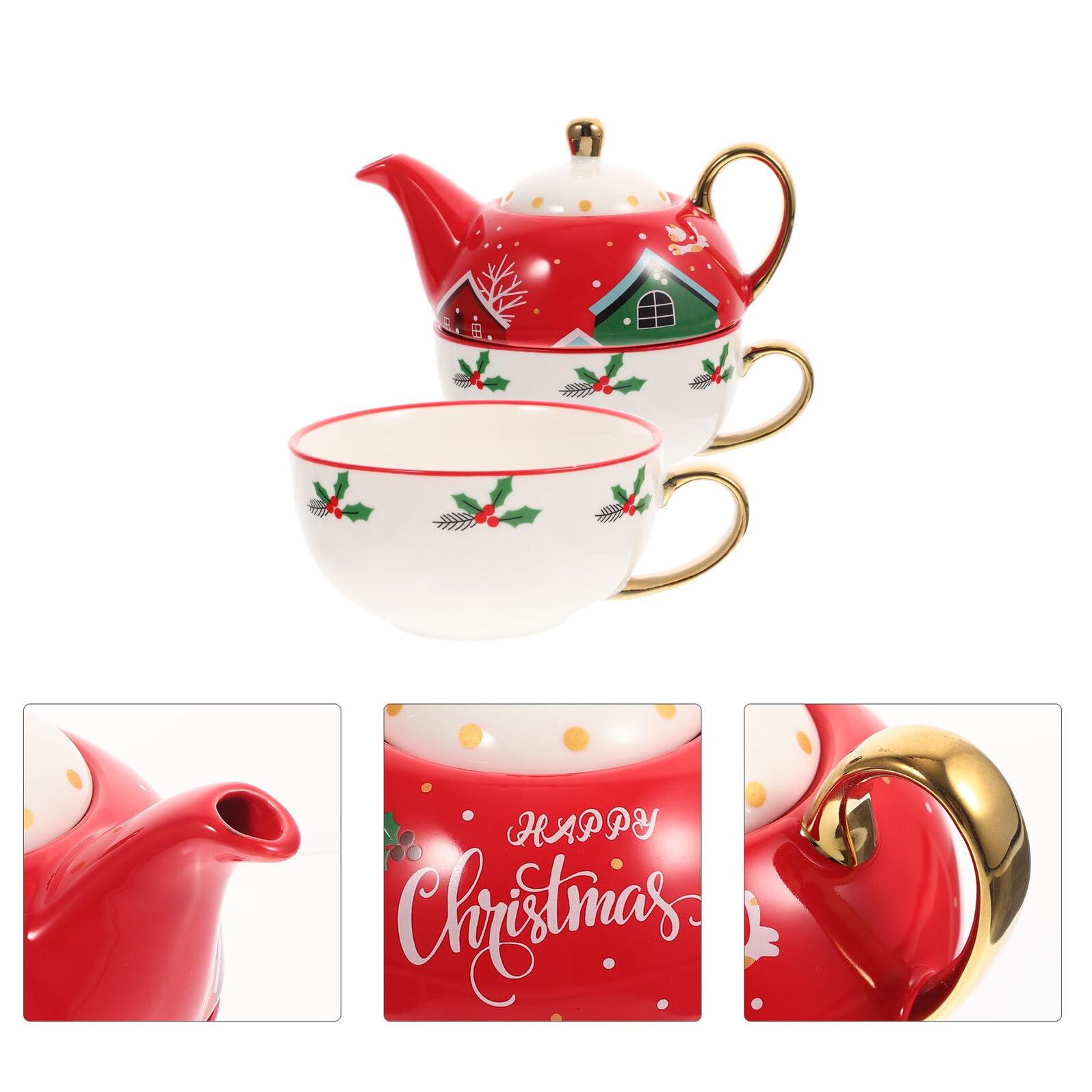 BESPORTBLE Weihnachtsbecher mit Untertasse aus Keramik Dekorative Kaffeetasse für Zuhause Weihnachts-trinkbecher mit Cartoon-motiv Multifunktions-becher für Büro und Familie