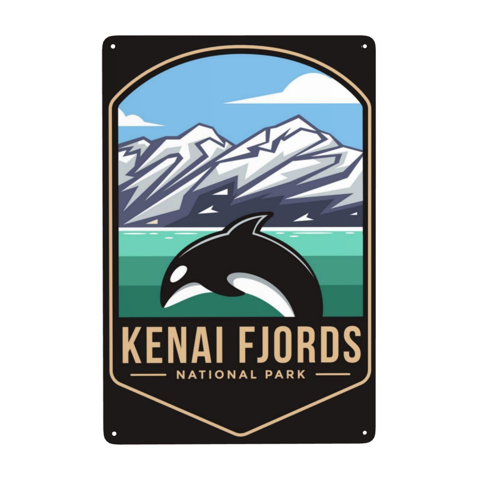 Kenai Fjords National Park Vintage Tin Signs Vintage Signs National Park Decor For Vintage Man Cave Room Farmhouse Poster Retro 8x12 Inch