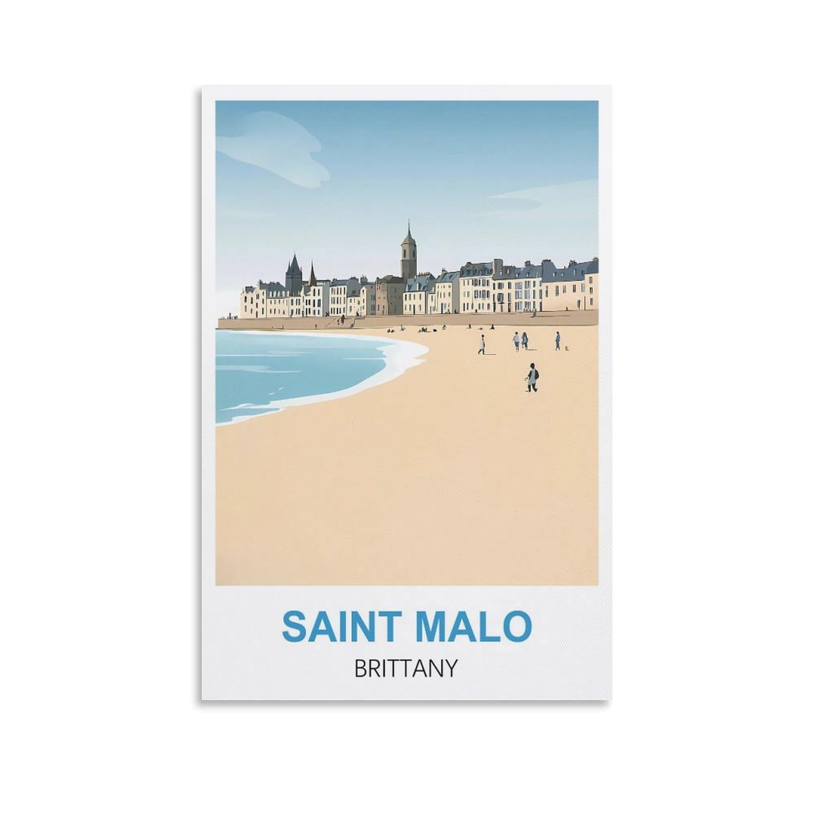 EZMLFA DIY Painting by Numbers Oil Painting Gift for Adults Children,Saint Malo Brittany Painting by Numbers Kits Living Room Bedroom Wall Decoration 40x50cm — image 1