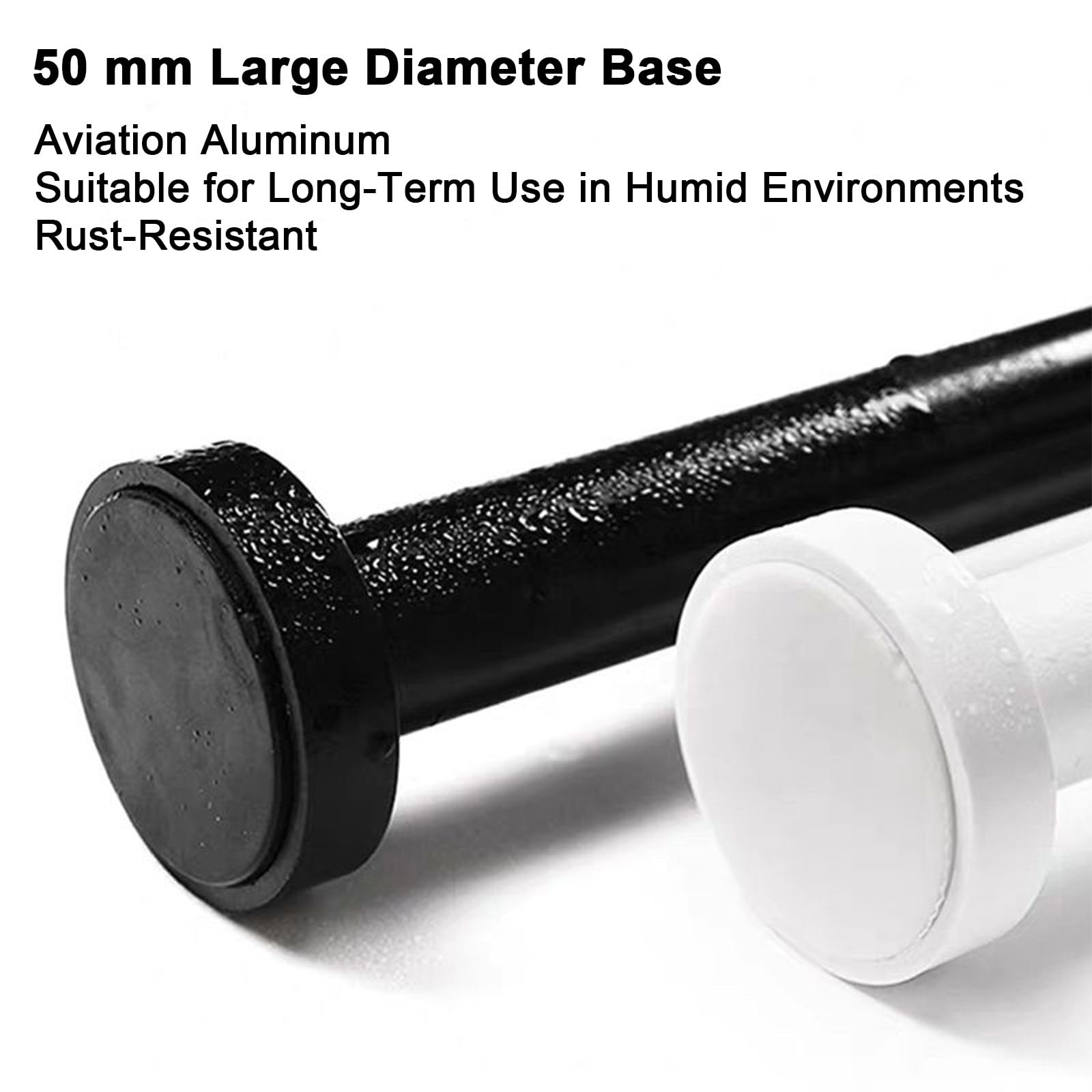Barra de tensión ajustable resistente para cortinas de ducha, sin taladro, barra de cortina extensible (70-120 cm Φ28 mm), fácil instalación, duradera y versátil.