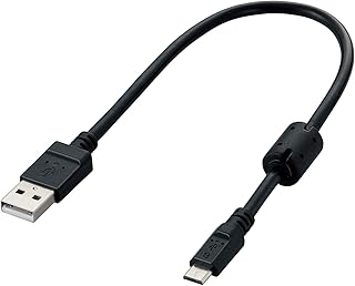 エレコム USBケーブル 【microB】 USB2.0 (USB A オス to microB オス) 2A出力対応 0.2m スマートフォン・タブレット対応 ブラック U2C-AMBF2U02WBK