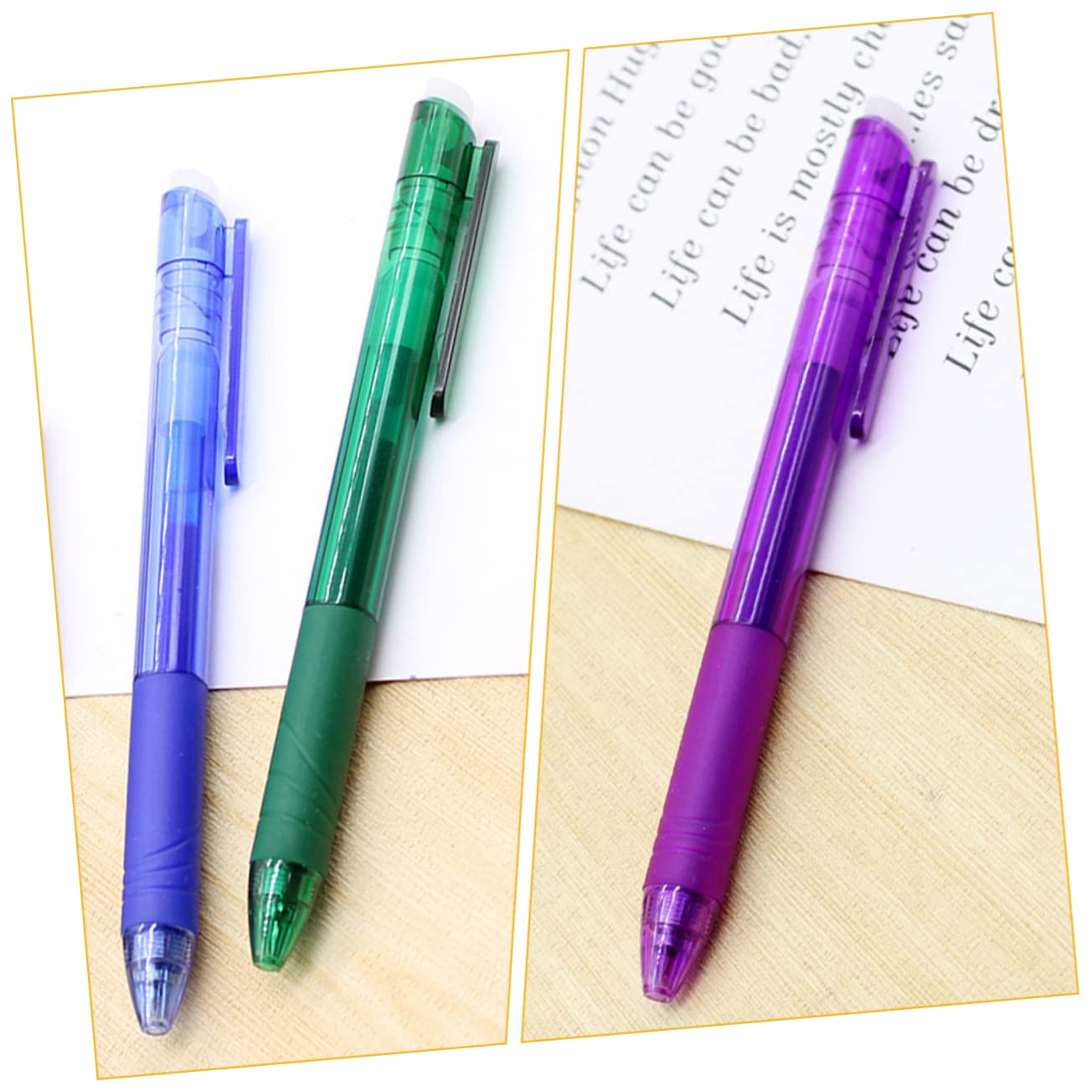 DOITOOL 24 Pièces Lot de Stylos Gel Effaçables Colorées Lisse sans Bavure Parfait pour Étudiants et Bureau Pratique