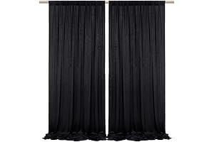 SHERWAY 9.6 Feet x 10 Feet Black Satin Backdrop Curtain: A Silky, Sophisticated Setting