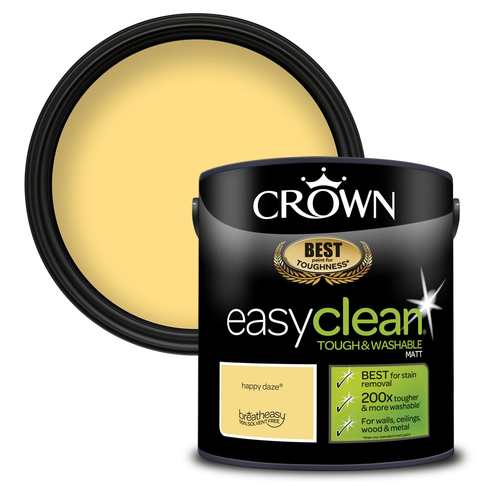 CROWN Easyclean Matt Emulsion Paint 2.5L Happy Daze