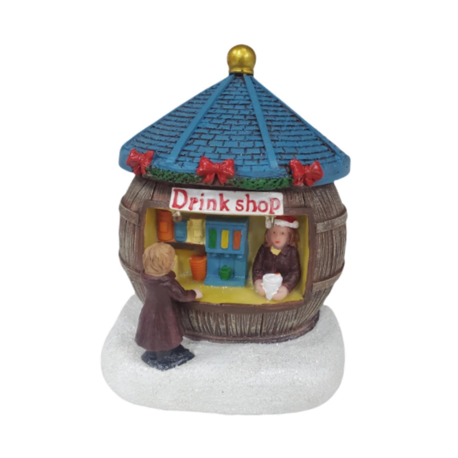 Lighted Christmas Village Figurine Christmas Gift for Indoor Festival Office Drink Shop-image-5