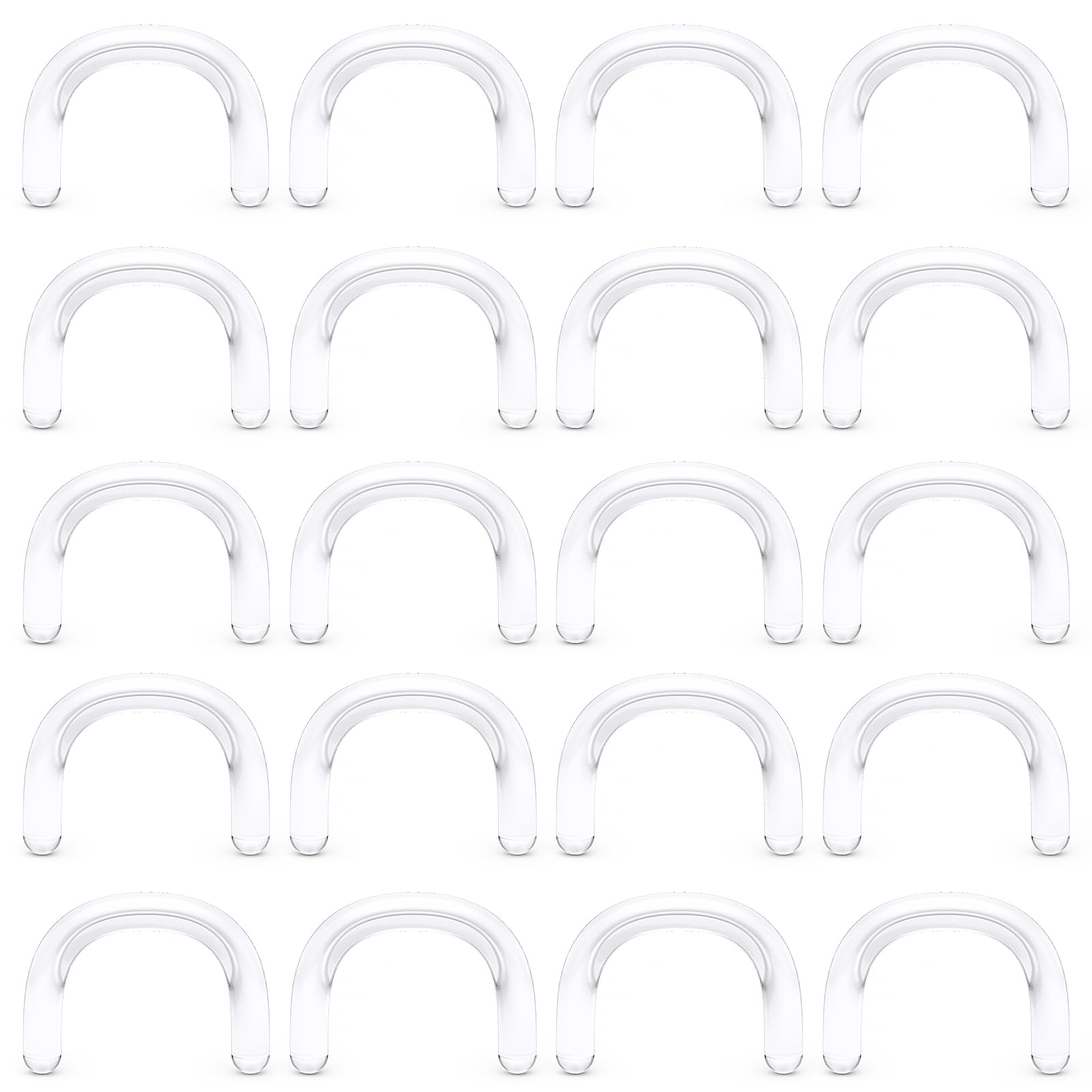 16G 14G 12G 10G 8G 6G 4G 2G Plastic Clear Septum Retainer Stretching Kit Hypoallergenic U Shape Septum Rings Pincher Piercing Retainer for Surgery Work Sport