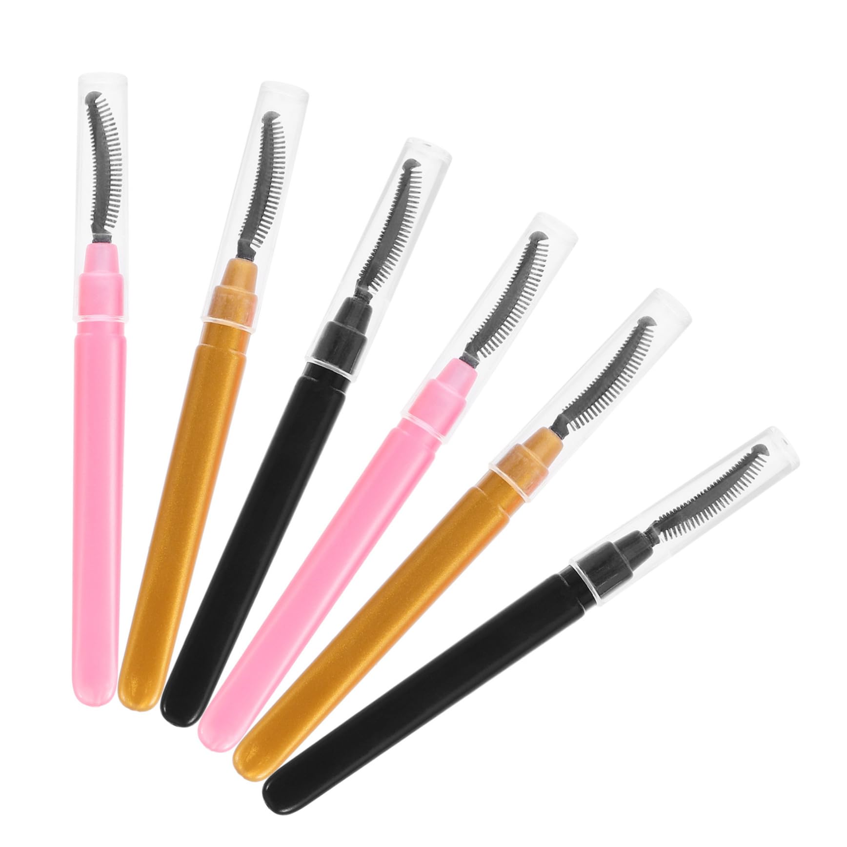 FOMIYES Soft Silicone Lash Brush Set 6pcs Mascara Wands Lash Applicators for Travel Brow Shaping