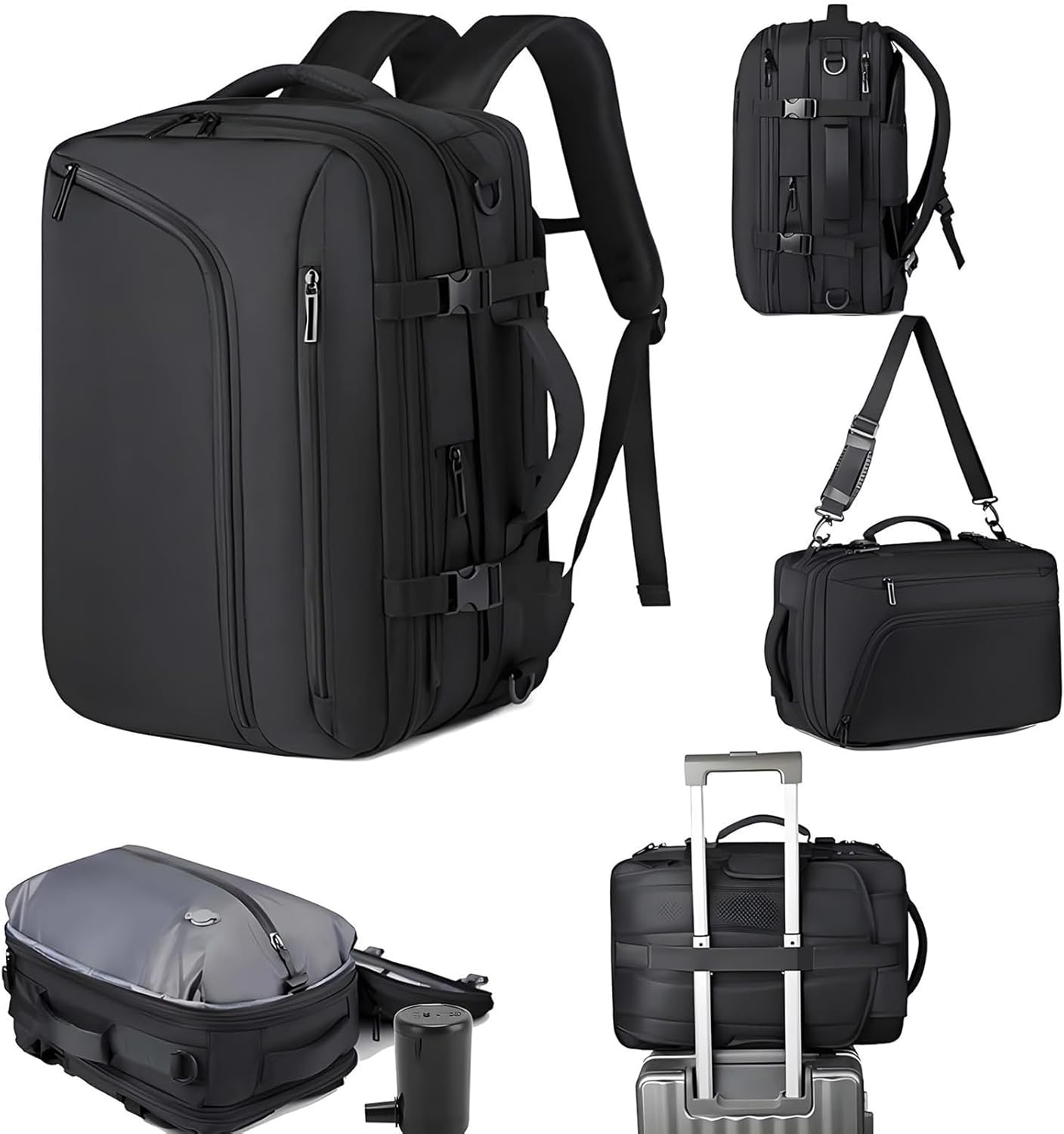 Vacuum Backpack Travel Bag, Waterproof Compression Sack – Lightweight Carry-On Pack, Expandable 36-55L Compression Backpack With Pump, Business Trip Suitcase Organization, 180° Opening Vacuum Backpack Travel Bag, Waterproof Compression Sack – Lightweight Carry-On Pack, Expandable 36-55L Compression Backpack With Pump, Business Trip Suitcase Organization, 180° Opening