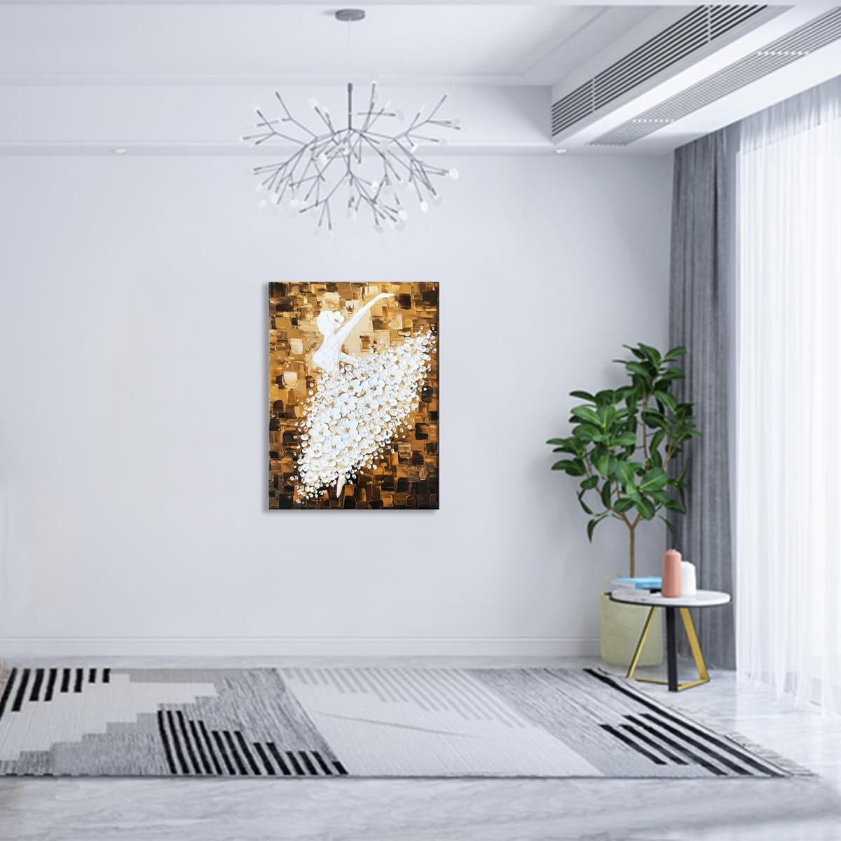 Peinture Abstraite Sur Toile Fokenzary - Œuvre D'Art Main - Décoration Murale Salon Chambre Prête à Accrocher
