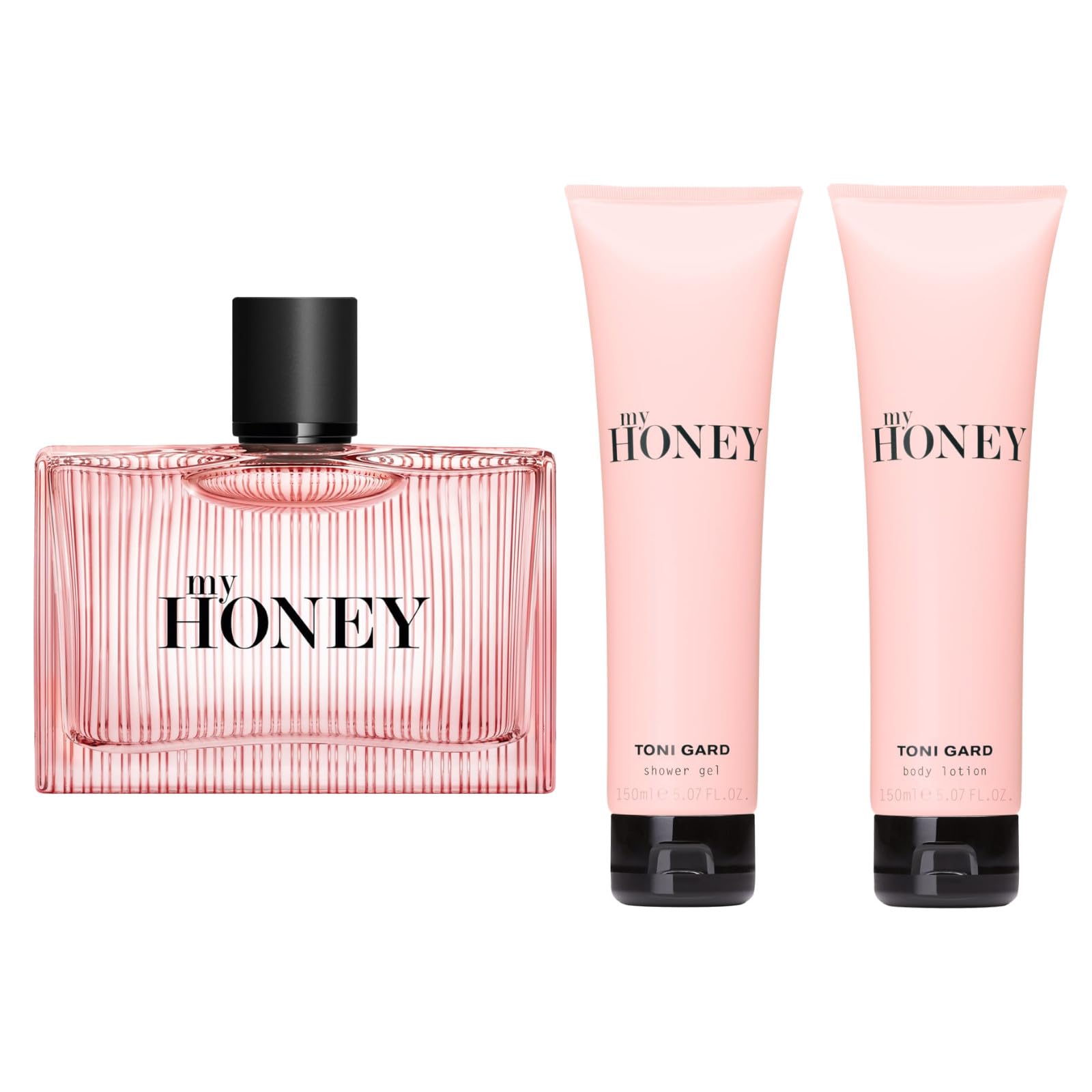 Toni Gard MY HONEY FOR WOMAN Eau de Parfum 90 ML + Shower Gel 150 ML + Body Lotion 150 ML Helle Hölzer Himbeere Moschus Lotusblüte Jasmin Magnolie Honigtau Nektarine Mirabelle floral fruchtig für Sie