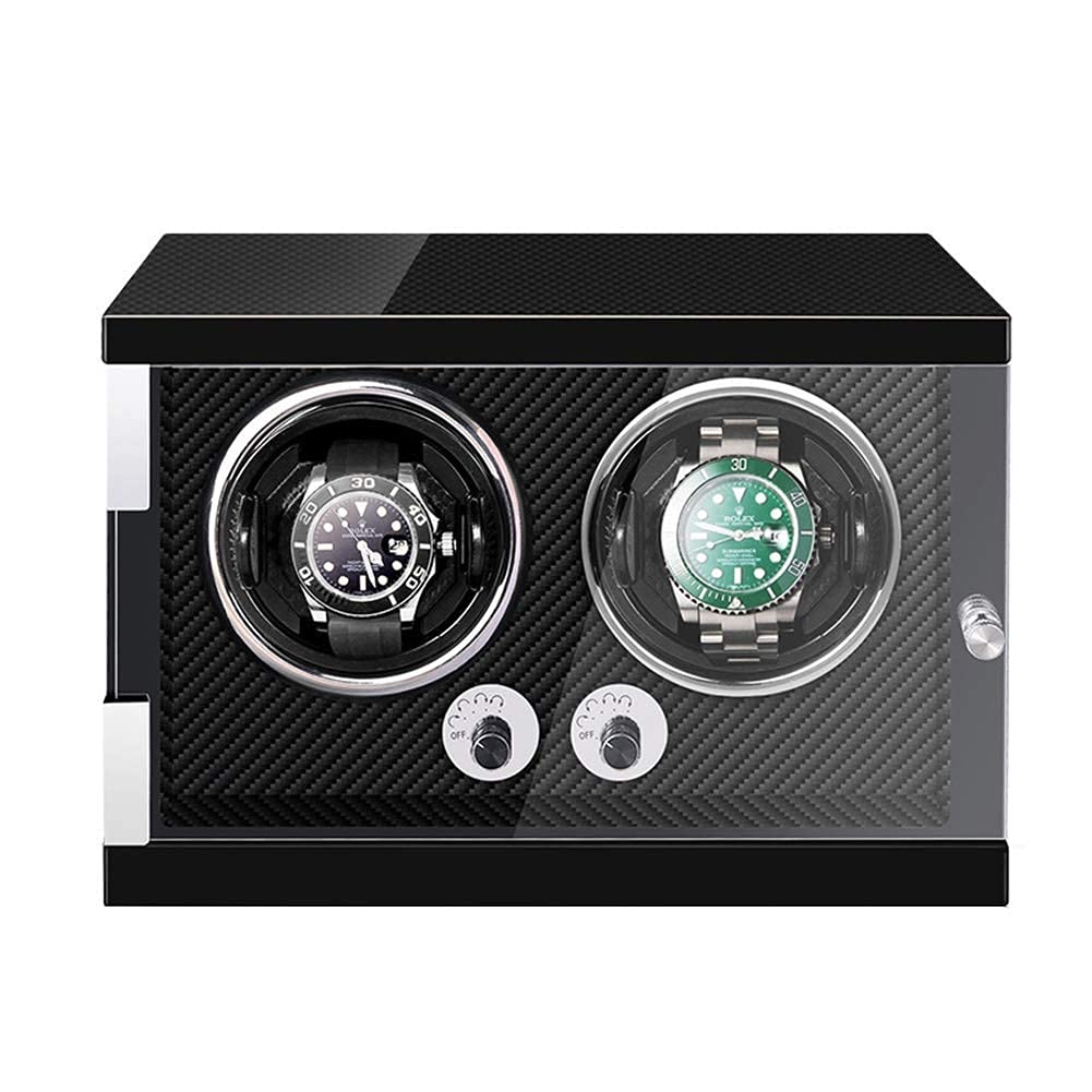 NZPOST Fits 2 Watches LED Storage Dispaly Case with Quiet Motor and 5 Rotation Modes Right