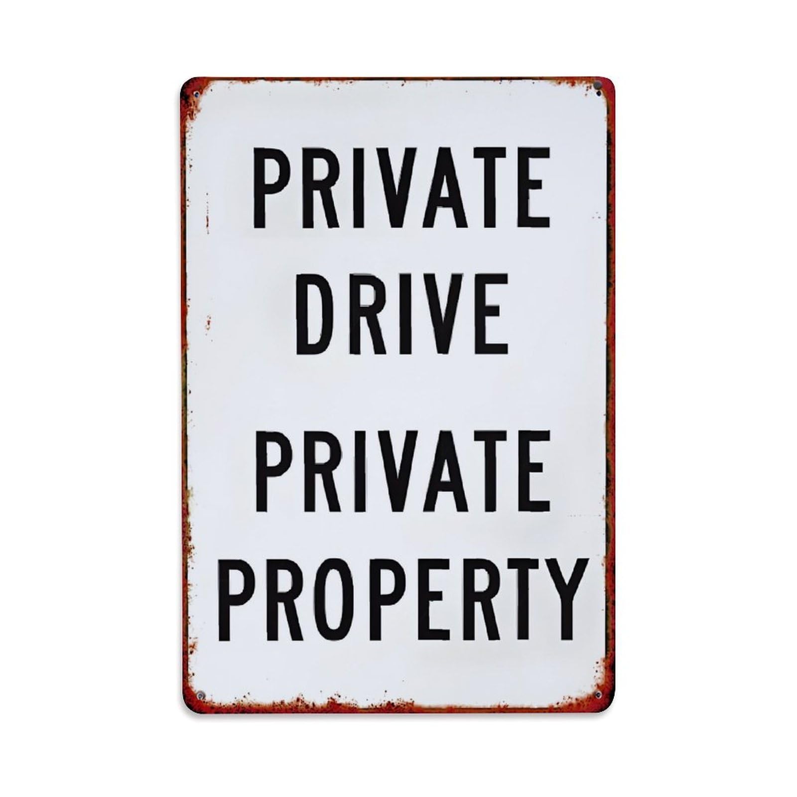 Jdyaojiesheng Vintage Private Drive Private Property Tin Sign Retro Metal Wall Decor Metal Poster, Home Bar Garage Farmhouse Cafe Wall Art Decoration 8X12inches