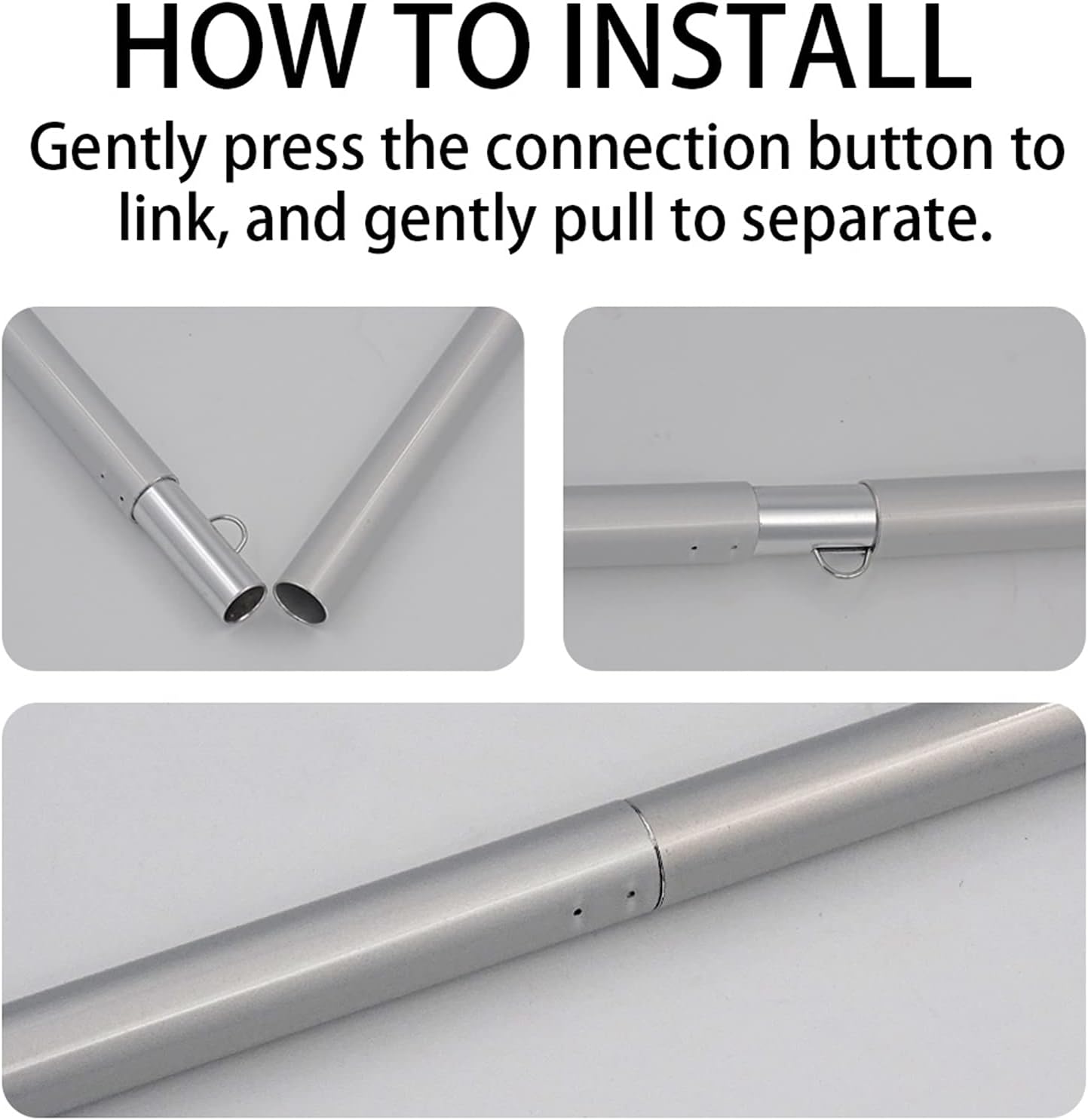 調節可能なアルミニウムキャンプテントポール、収納バッグ付き超軽量コンパクトサポートロッド、キャンプオーニングシェルターキャノピー用(