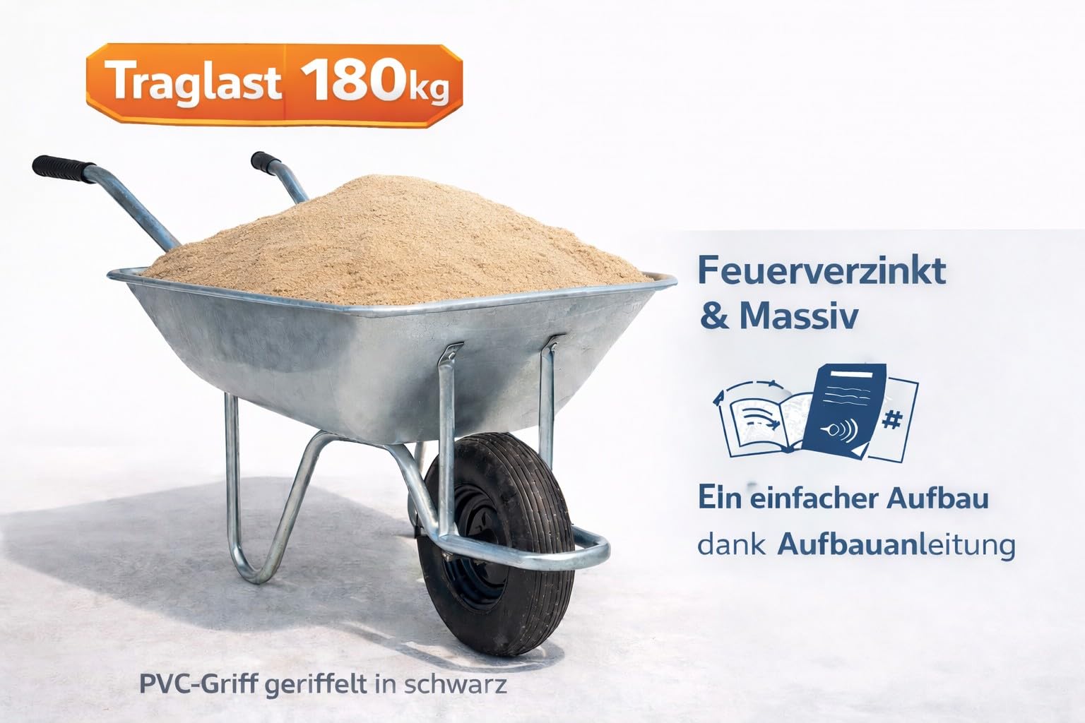 Brouette entièrement galvanisée à chaud Builder 120"