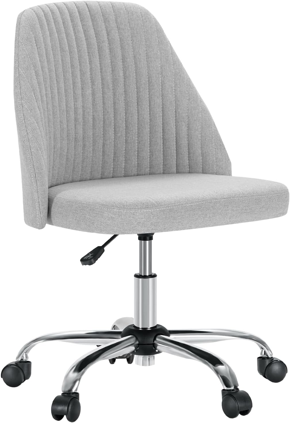 DUMOS Office Chair, Comfy Desk Chair Rolling Vanity Swivel Task Chairs with Wheels, Wide Seating Armless Height Adjustable Computer Chairs for Home,Bedroom,Student,Adults, Blush