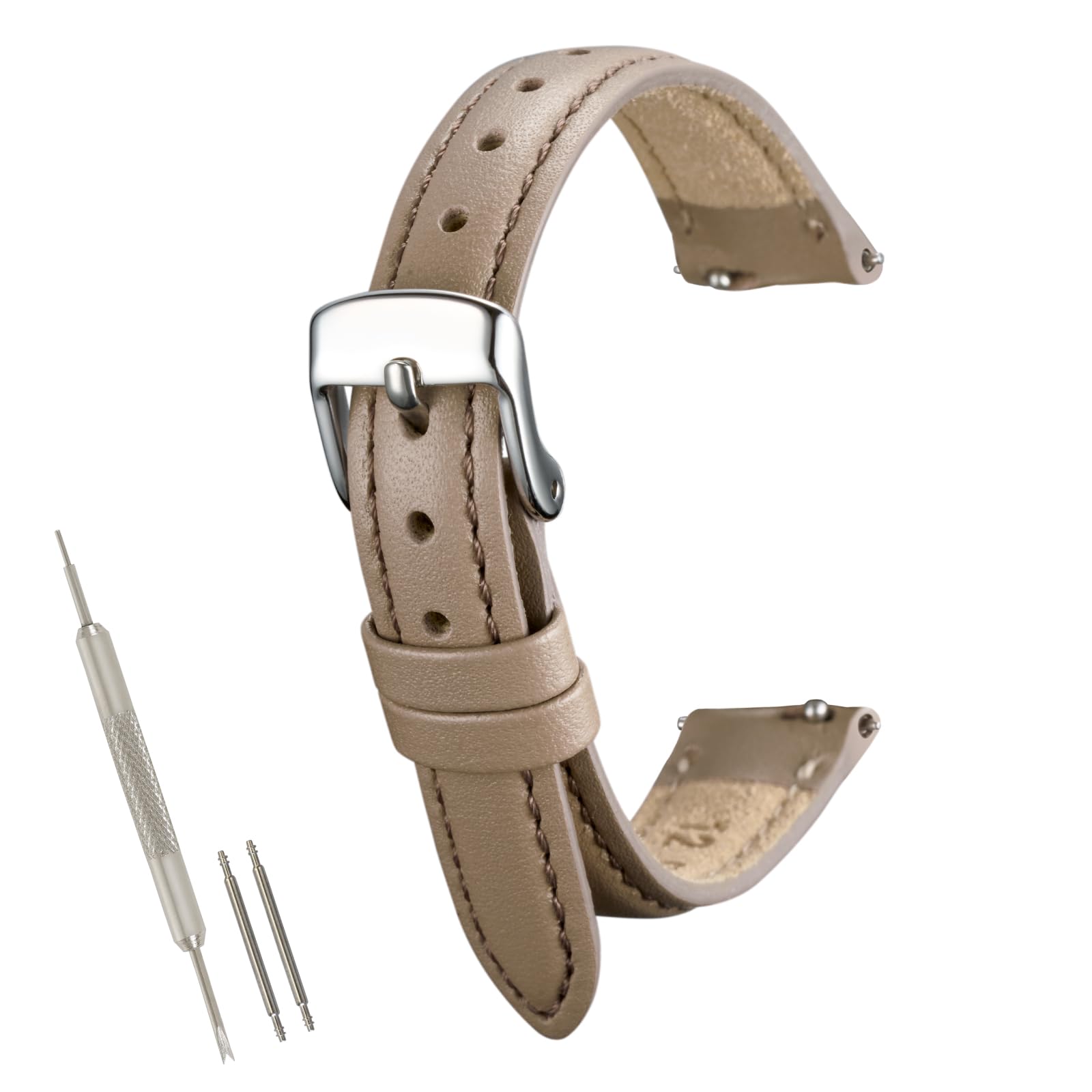 Bambi MC002 Japanese Cowhide Leather Watch Band Replacement 10mm to 20mm