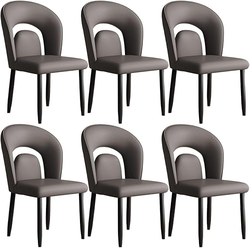 Miniatura 37 de YVYKFZD Leather Dining Chairs, Kitchen Chairs Set with Curved Back, Upholstered Dining Room Chair, Armless Comfy Side Chair, for Living Room,