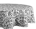 DII CAMZ35275  Cotton Tablecloth for for Dinner Parties, Weddings & Everyday Use, 70" Round, Damask Black