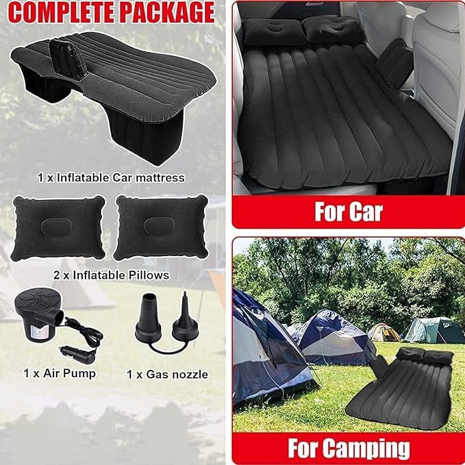 KD ZONE Polyester Premium Car Bed Inflatable with Pump&2 Air Pillow,Car Mattress for Travel,Travel Air Sofa Car Sofa Bed for Long Drive,Kids,Trip,Camping,Picnic,Pool&Beach,Multicolour,Medium 4