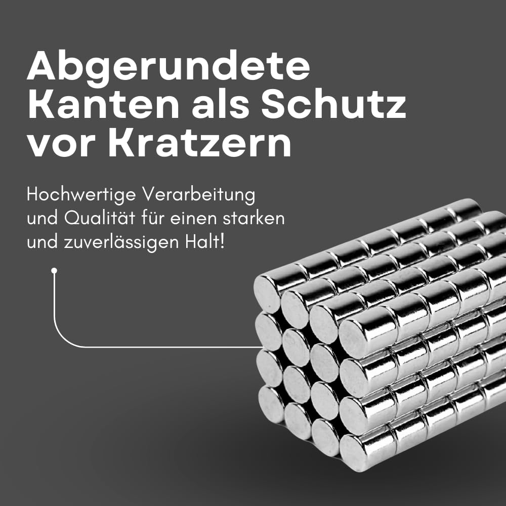 Strong Magnets Neodym Magnet - Rund 5 x 5 mm - 200 Stück - Extra stark, hält bis 800g - Für Magnettafel, Kühlschrank, Whiteboard, Pinnwand, Büro
