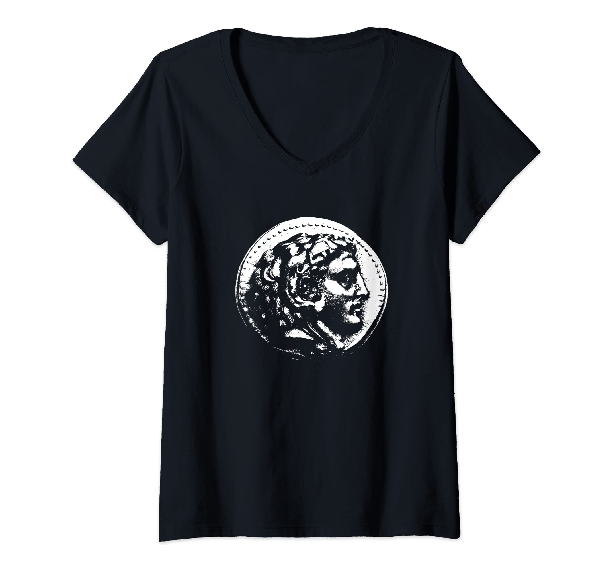 Womens Coin Collecting Ancient Greek Tetradrachm Collector V-Neck T-Shirt