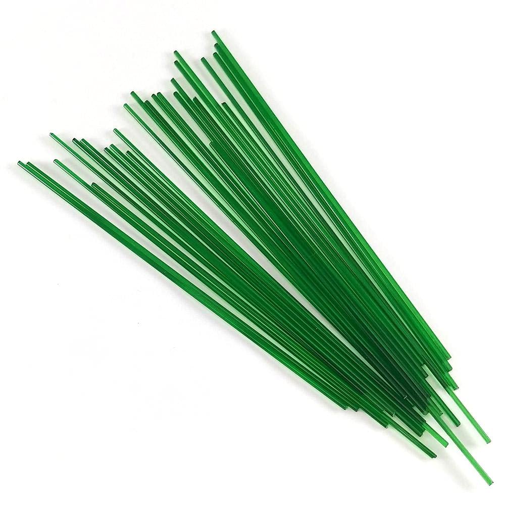 Glacial Art Glass Dark Green Trans COE 96 Stringer Sample - S-125-96 Oceanside Glass Stringer