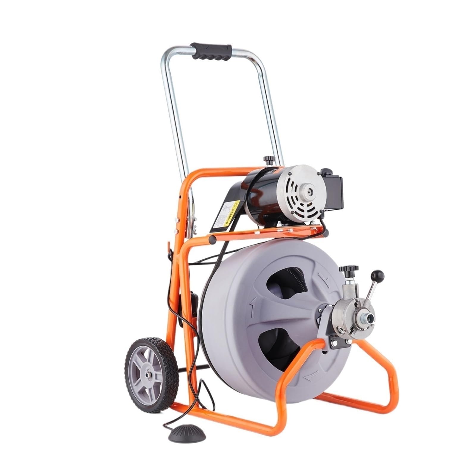 Smtyxs One Color Drain Cleaner Machine Auto Feed Sewer Snake Auger With Wheels Portable Cleaning Powerful Clearing Capability(100Ft)