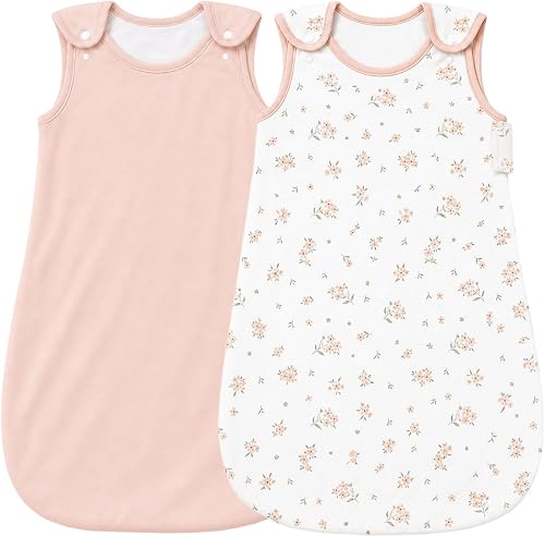 WYTbaby Baby Sleep Sack 2-Pack 1.0 TOG Cotton with Shoulder Snaps