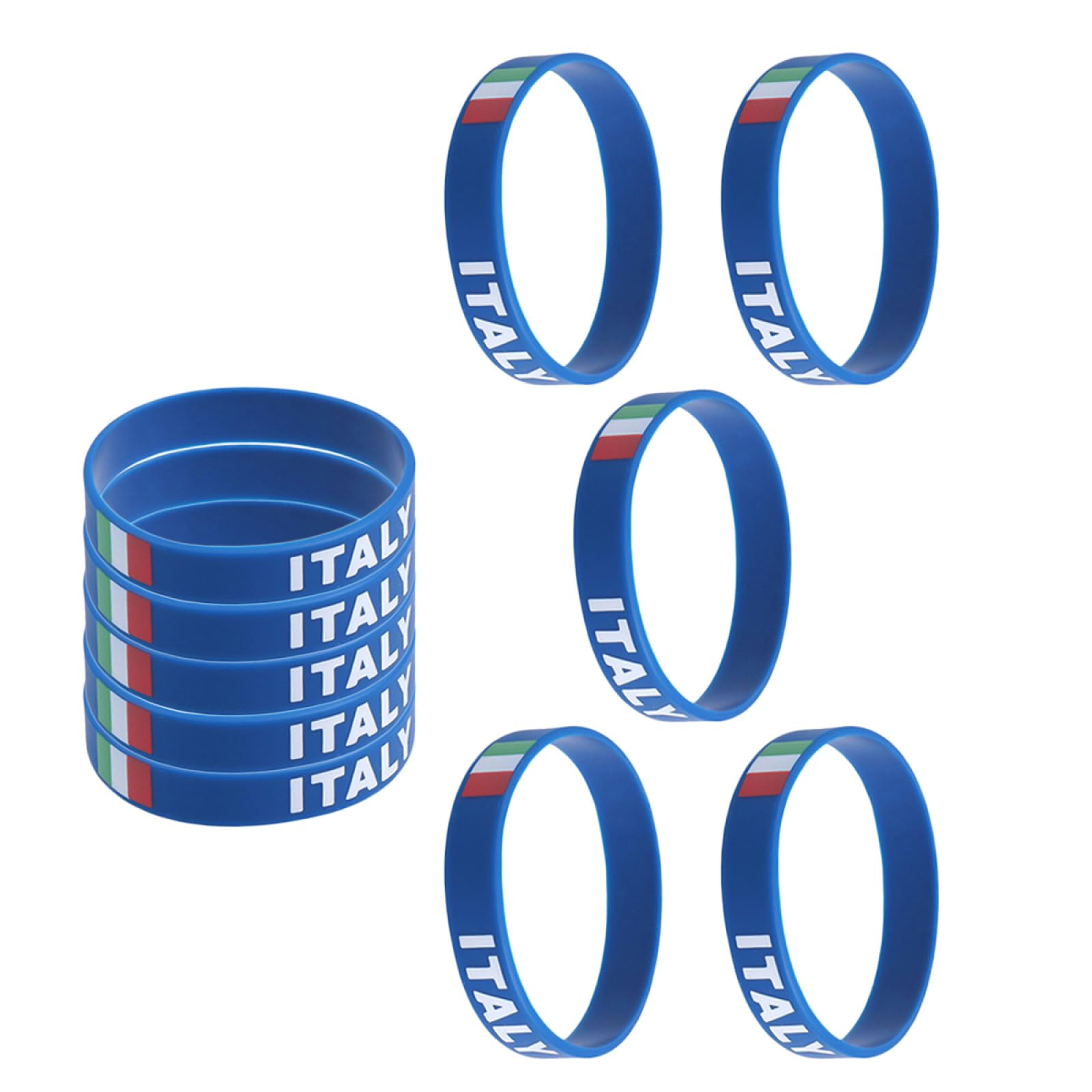 Toddmomy Belgian Flag Silicone Wristbands 10 Pack Eco-Friendly Country Bracelets for Sports Events Football Rugby Supporters
