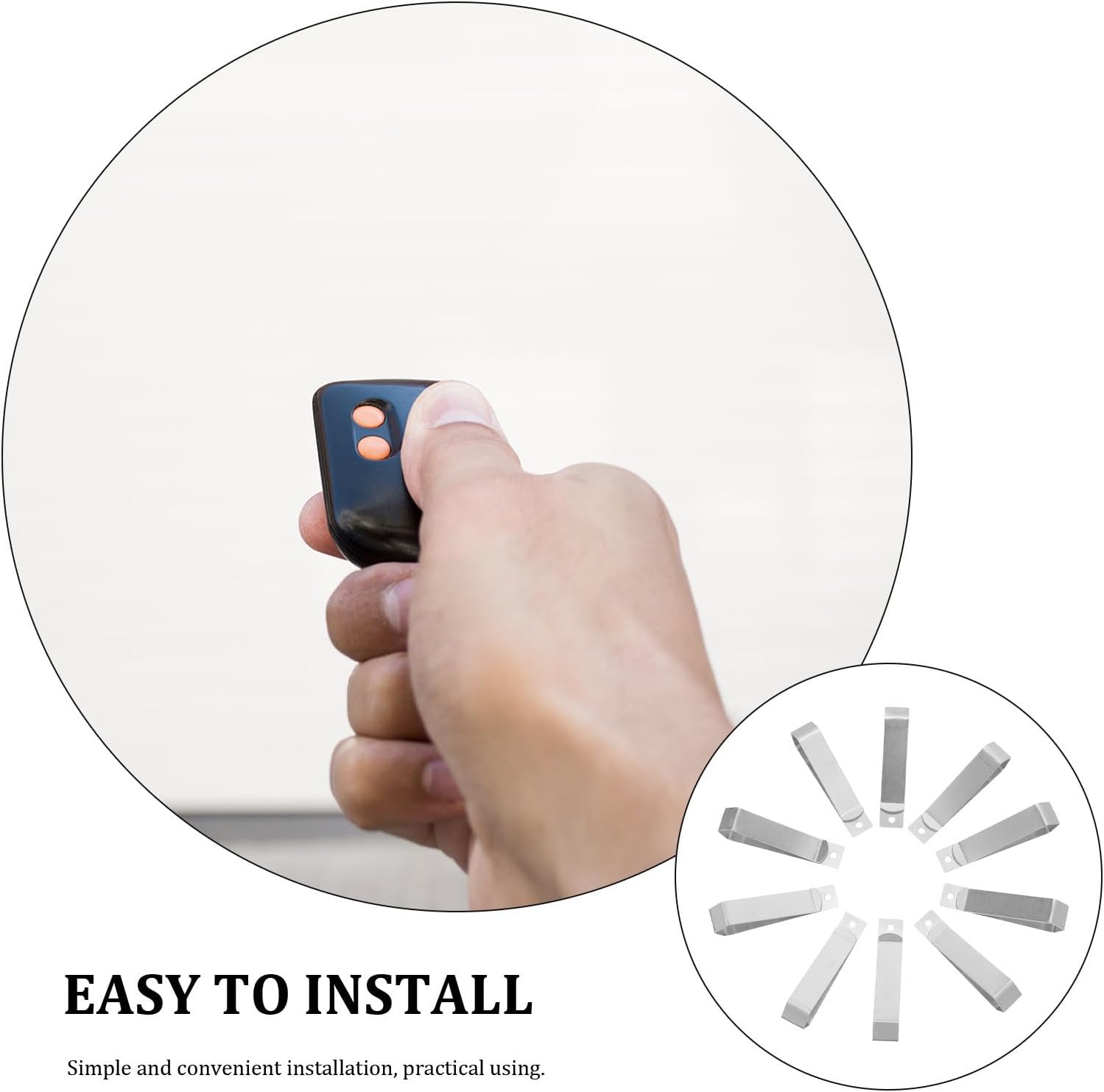 10pcs Silver Iron Garage Door Opener Remote Clip with Universal Compatibility and Effortless Installation, Visor Mount Holder Clamp for Secure Garage Remote Control