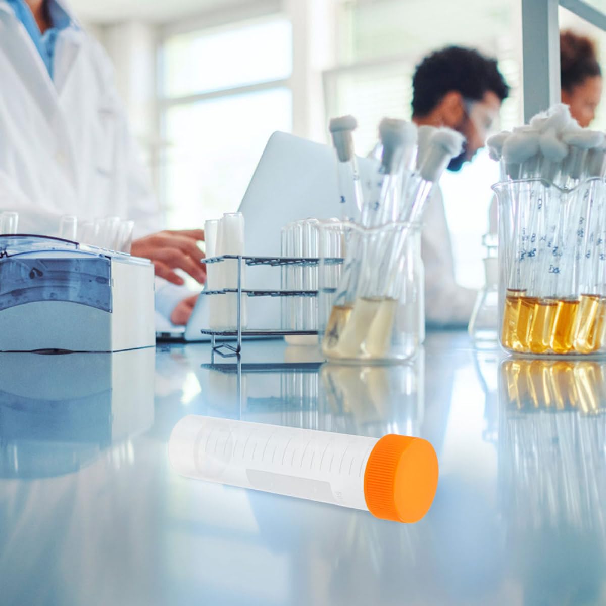 10 Stück 50 Ml Labor Zentrifugenröhrchen aus Polypropylen mit Schraubverschluss Auslaufsicher für Probenvorbereitung und Lagerung