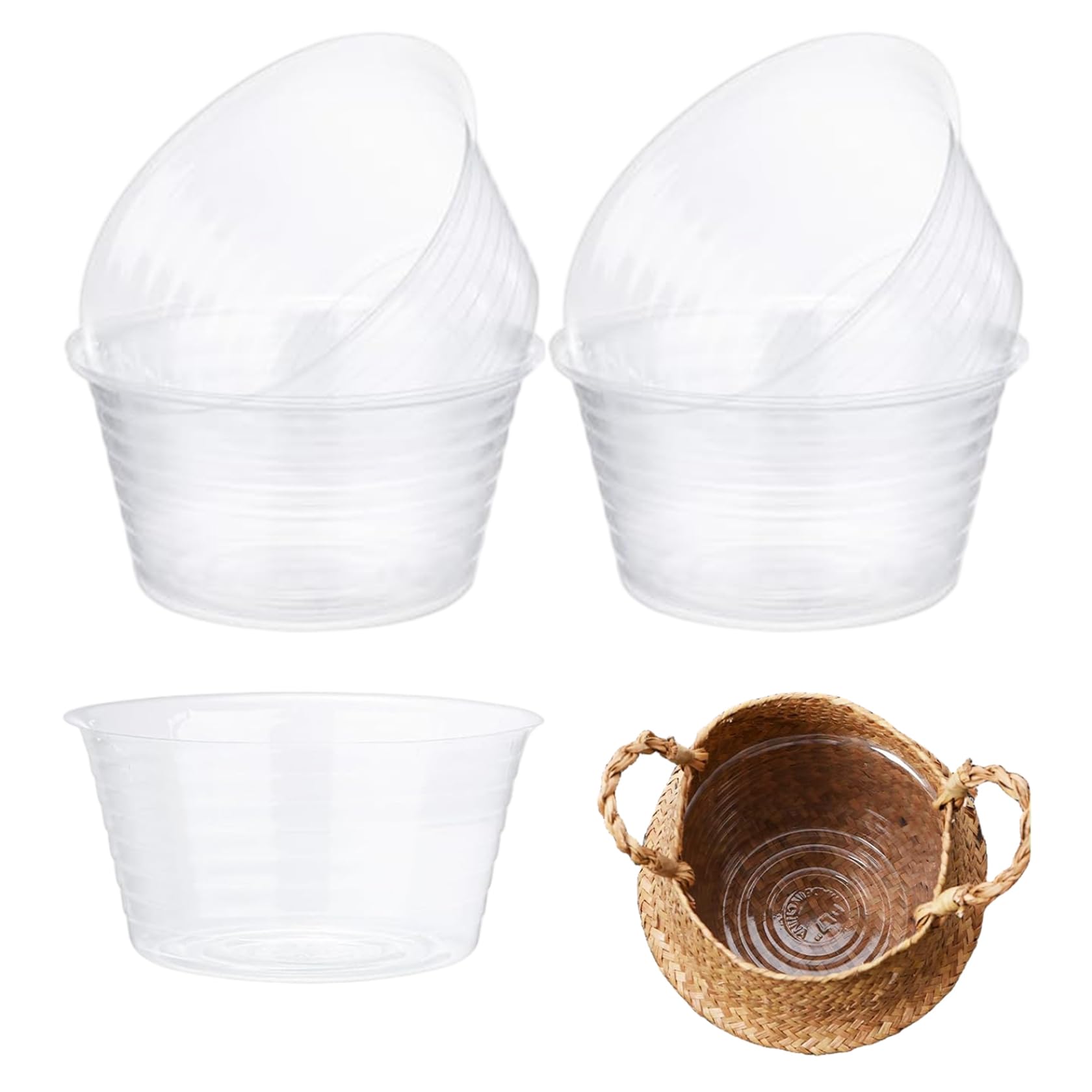 Uanqfegy Plant Pot Liners - 5-Pack 7 Inch Planter Liner Insert, Protective Saucer for Hanging Baskets Pots