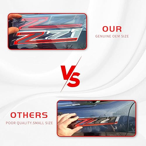 Miniatura 2 de 2 emblemas Z71 de repuesto para Silverado 1500 2500 3500 2019-2021 84632695 Placa de identificación OEM (cromo rojo)